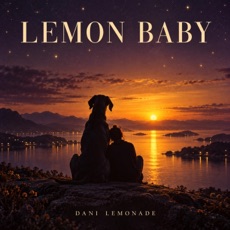 Lemon Baby cover artwork — a woman and dog watching the sunset.