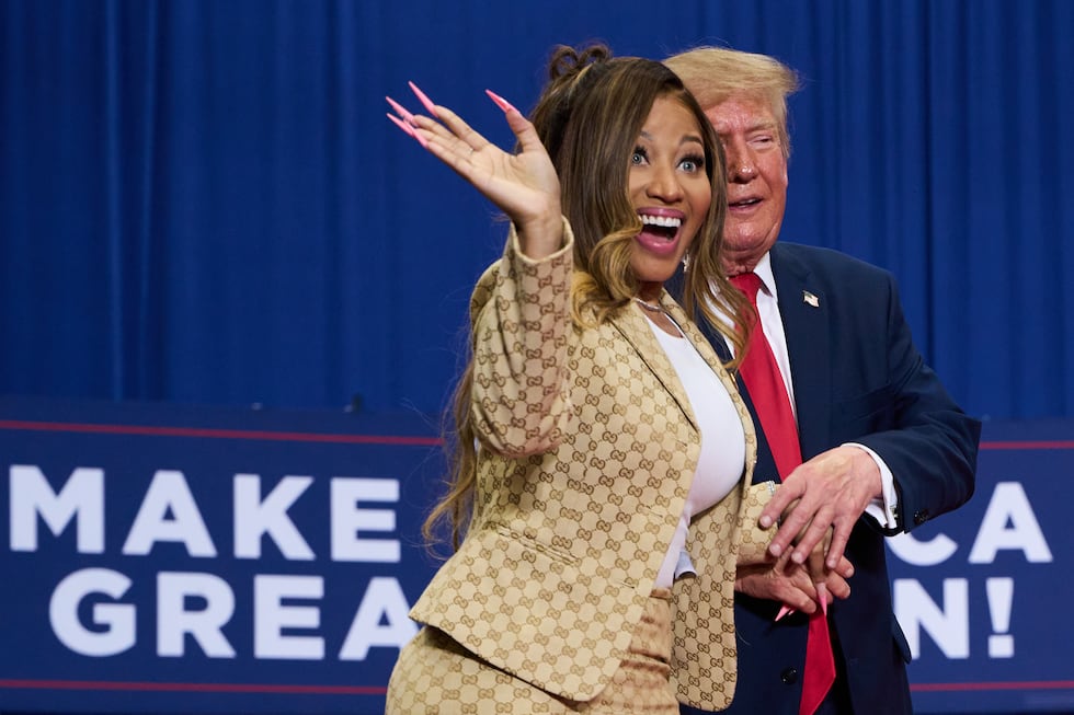 Trump and Nicki Minaj at the Michigan rally